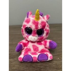 UNI Unicorn Pink White Purple Beanie Boo‎ Cell Phone Holder Peek A Boo Plush 5"